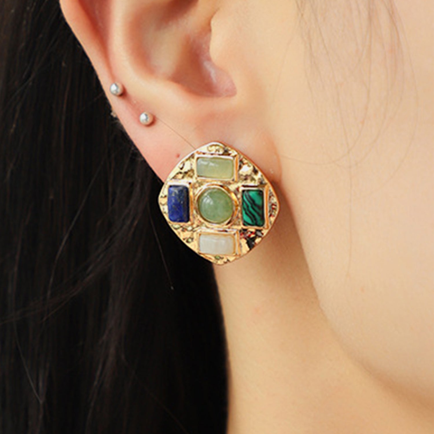 Heart & Geometric Alloy Earrings