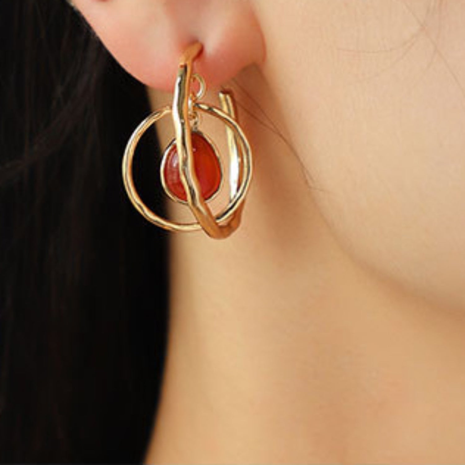 Geometric Teardrop Shape Alloy Earrings