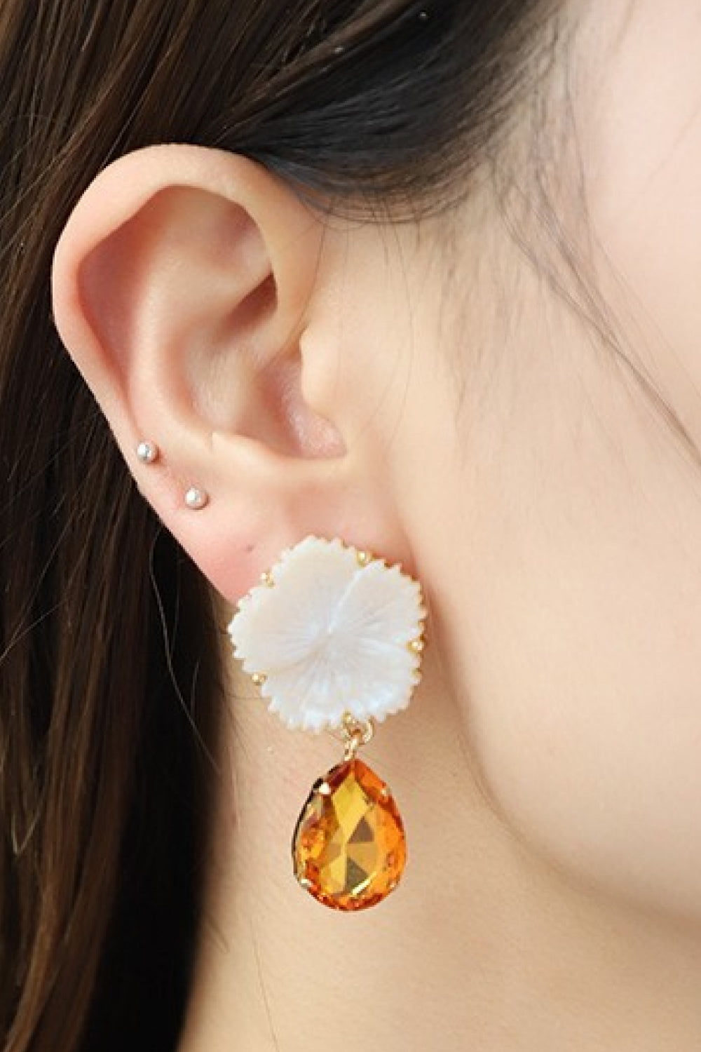 Contrast Teardrop Drop Earrings