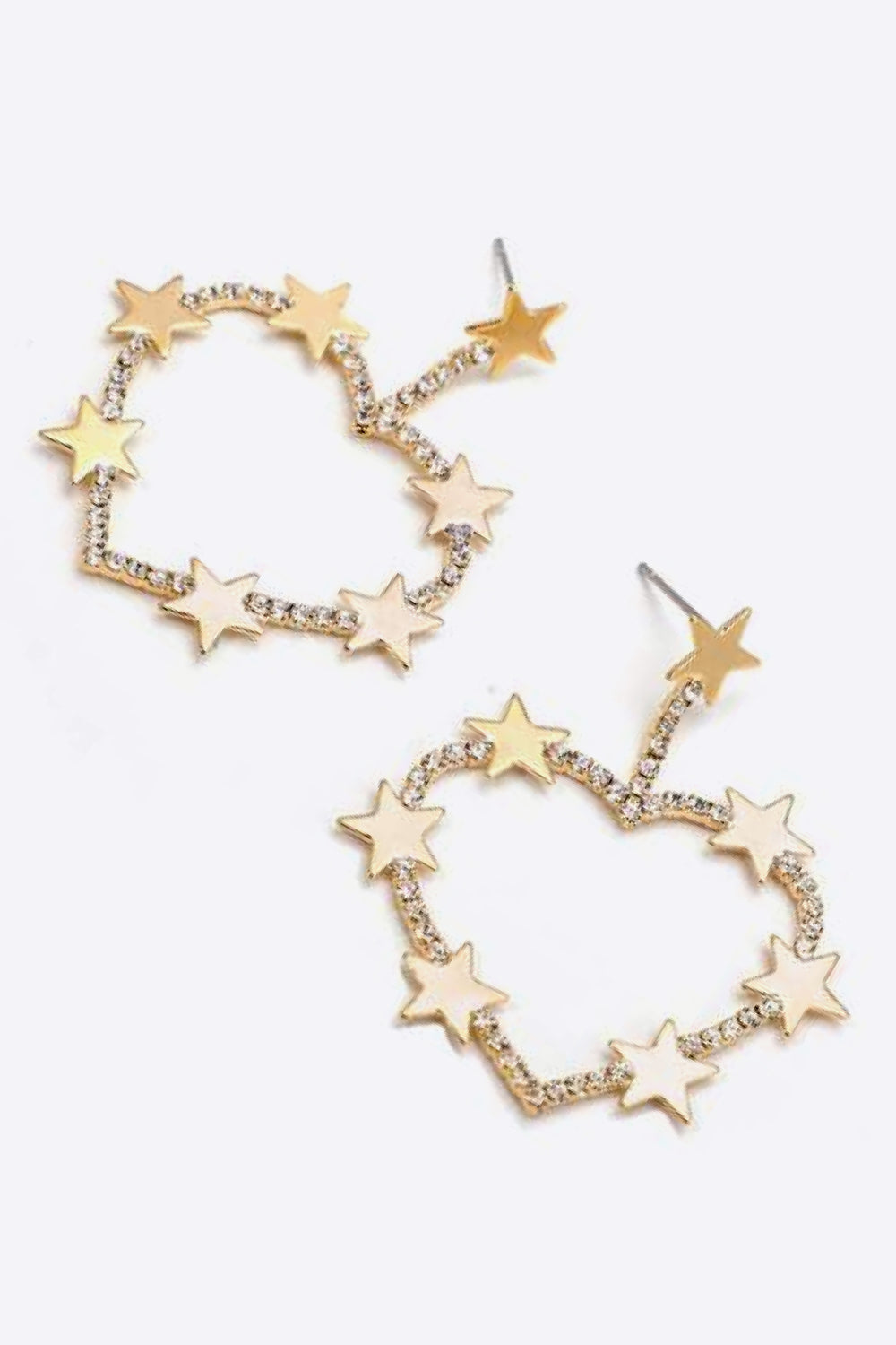 Star Zircon Heart-Shaped Earrings